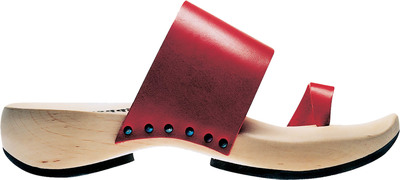 Trippen Classic wooden shoe Zen in red leather